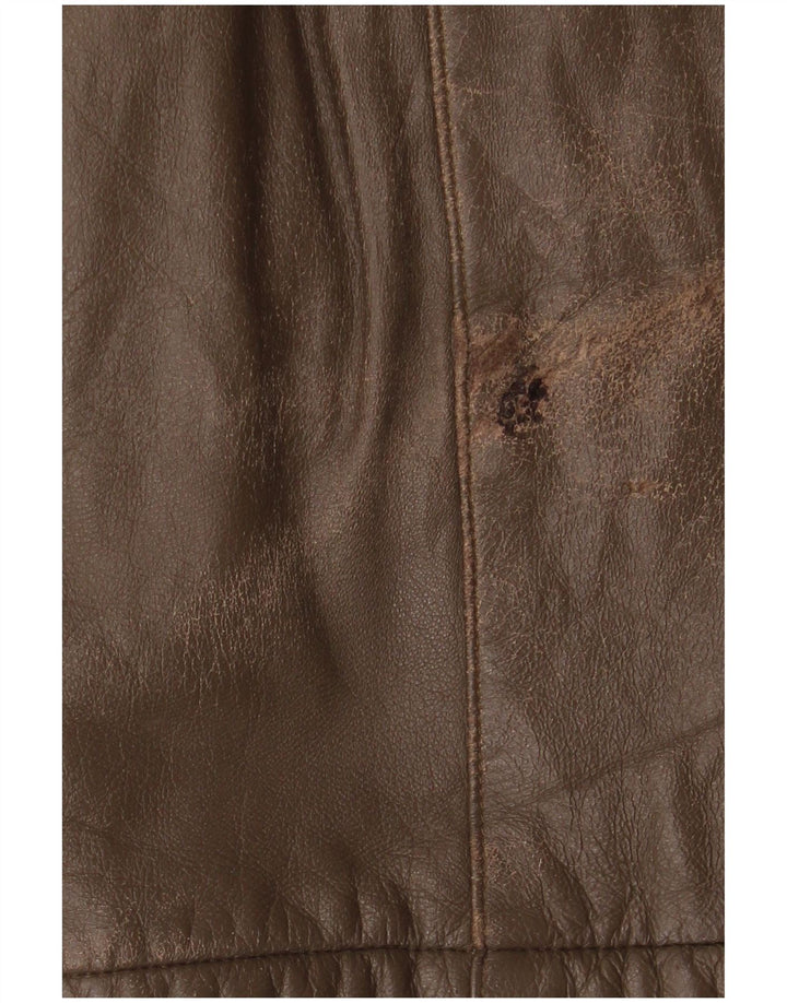Jaqueta de couro masculina vintage IT 52 XL couro marrom