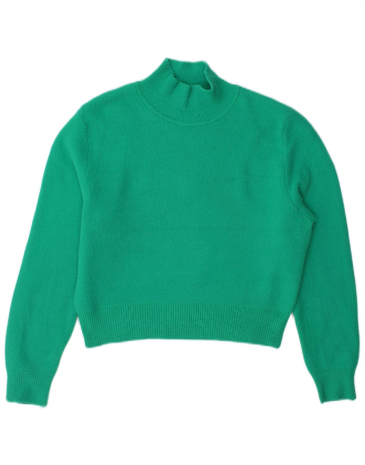 Suéter feminino Zara com gola tartaruga e gola alta Reino Unido 14 verde médio