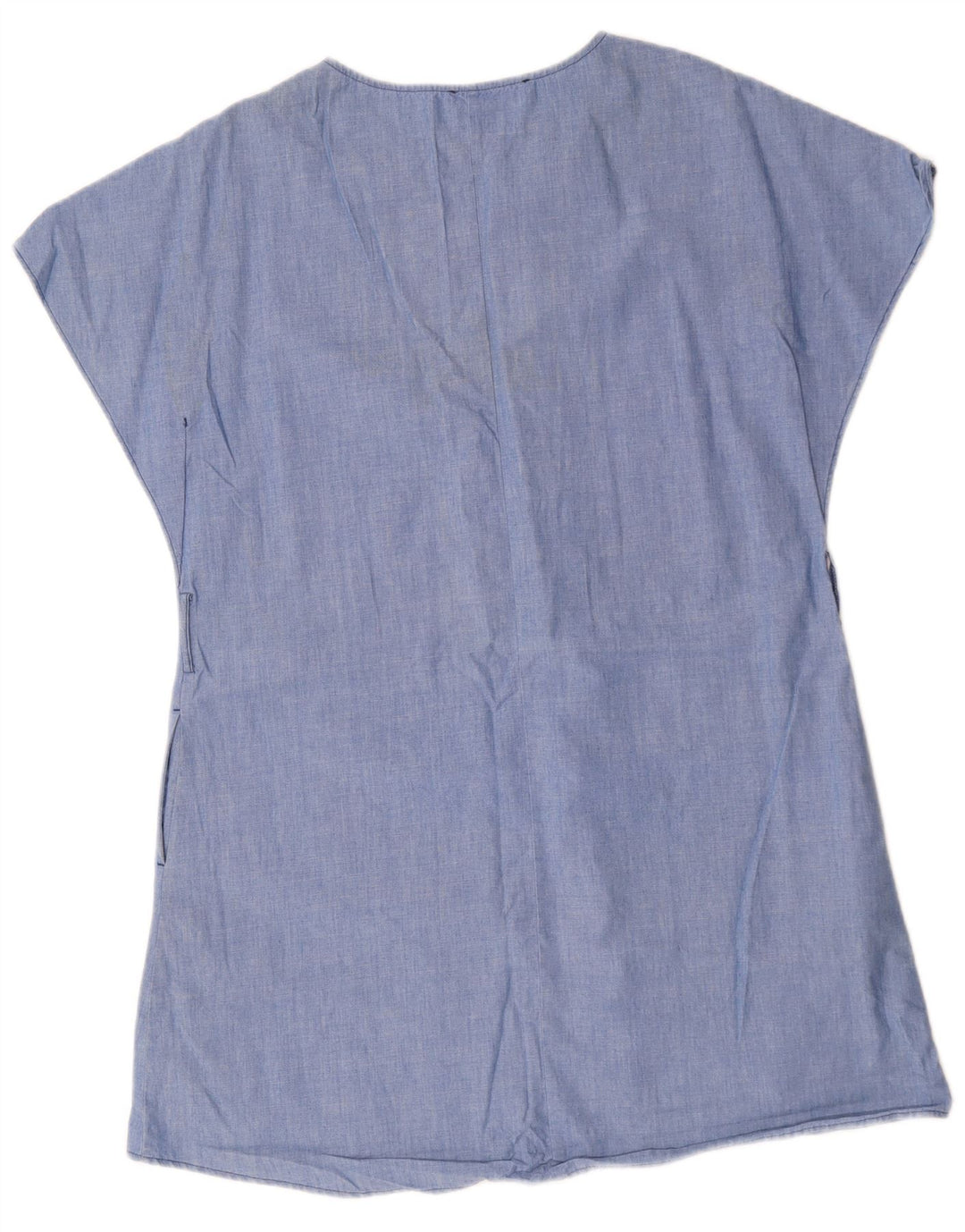 Vestido tenda feminino Zara UK 14 algodão azul médio
