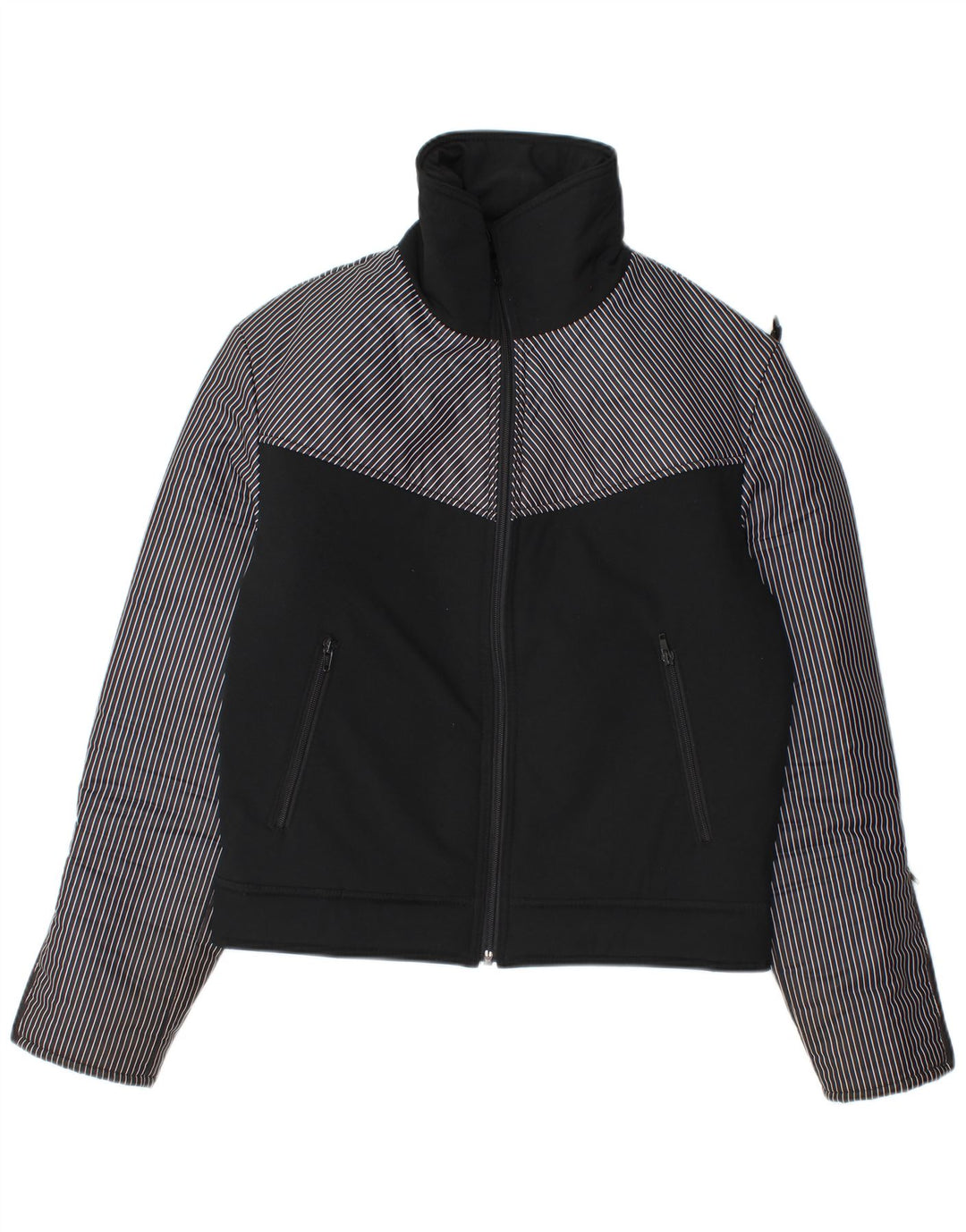 Jaqueta acolchoada masculina vintage UK 36 poliamida colorblock preta pequena