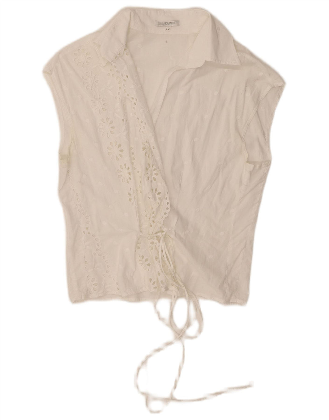 Blusa feminina Naracamicie sem mangas envolvente Reino Unido 12 médio branco
