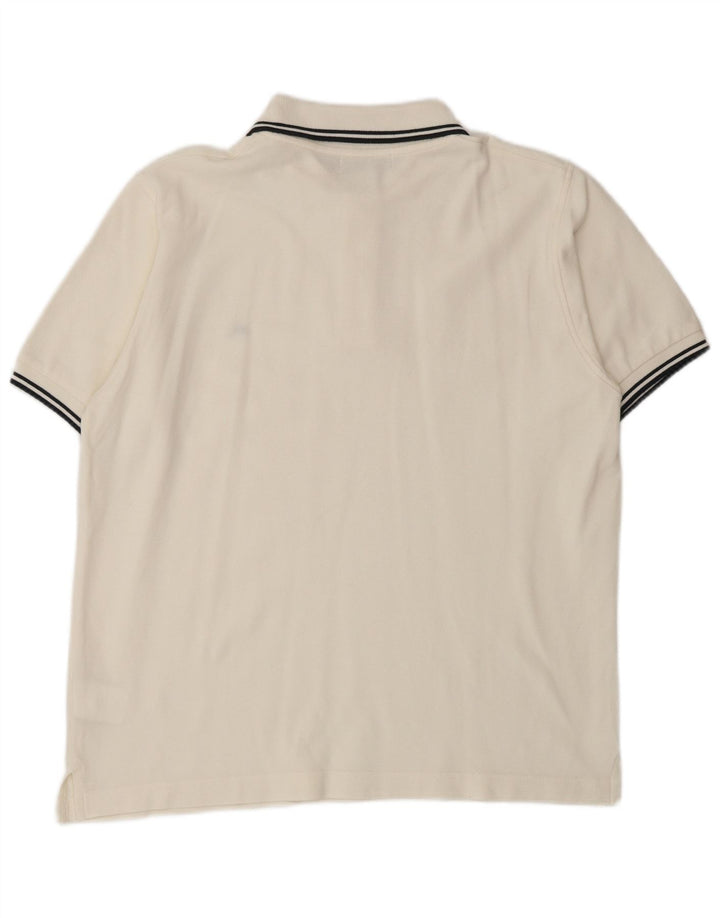 Camisa polo masculina SEVENTY de algodão branco médio