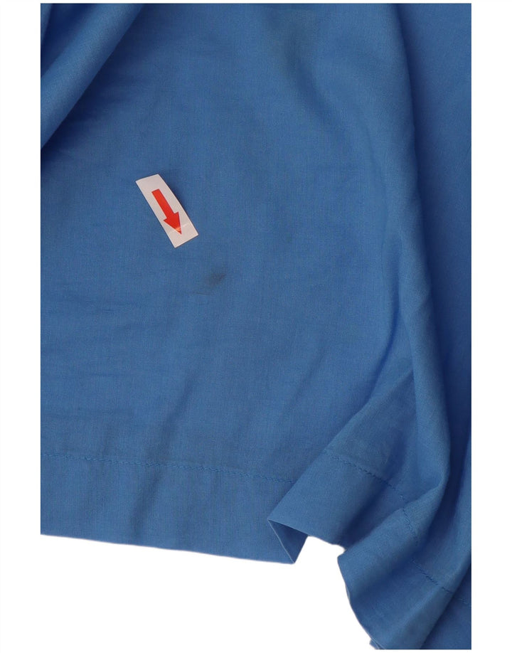 Blusa feminina Sisley manga 3/4 oversized Reino Unido 10 algodão azul pequeno