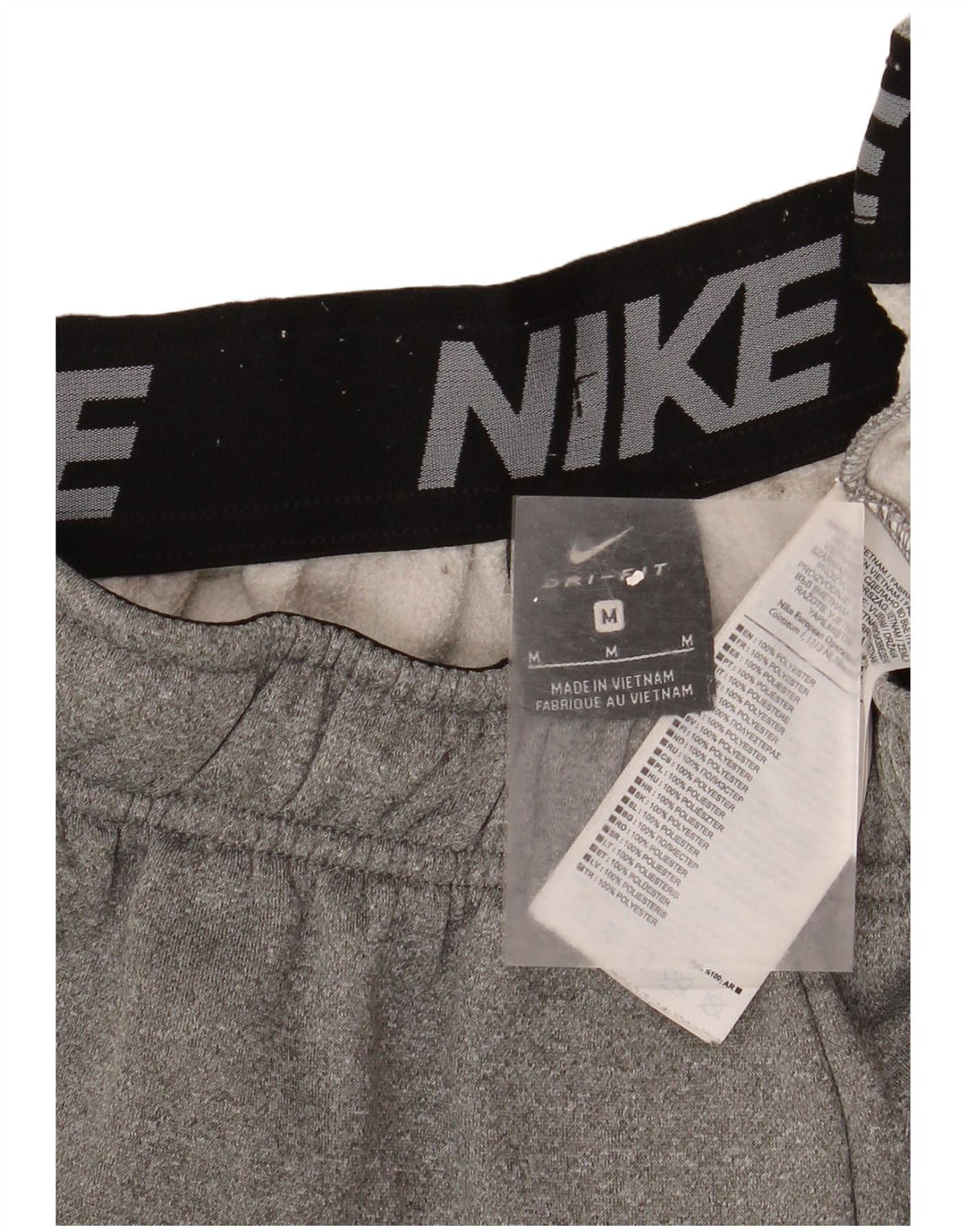 Calça de treino masculina Nike Dri Fit joggers cinza médio poliéster manchado