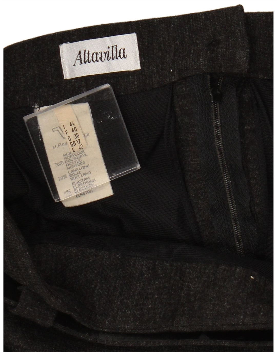 Saia lápis feminina Altavilla UK 12 médio W28 cinza acrílico