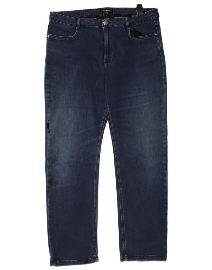 Jeans cônicos femininos vintage W36 L30 azul