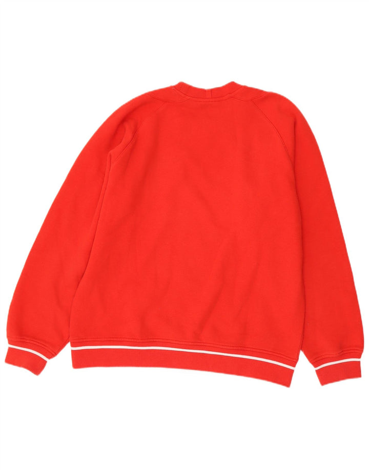 Adidas Mens Moletom Jumper Pequeno Algodão Vermelho