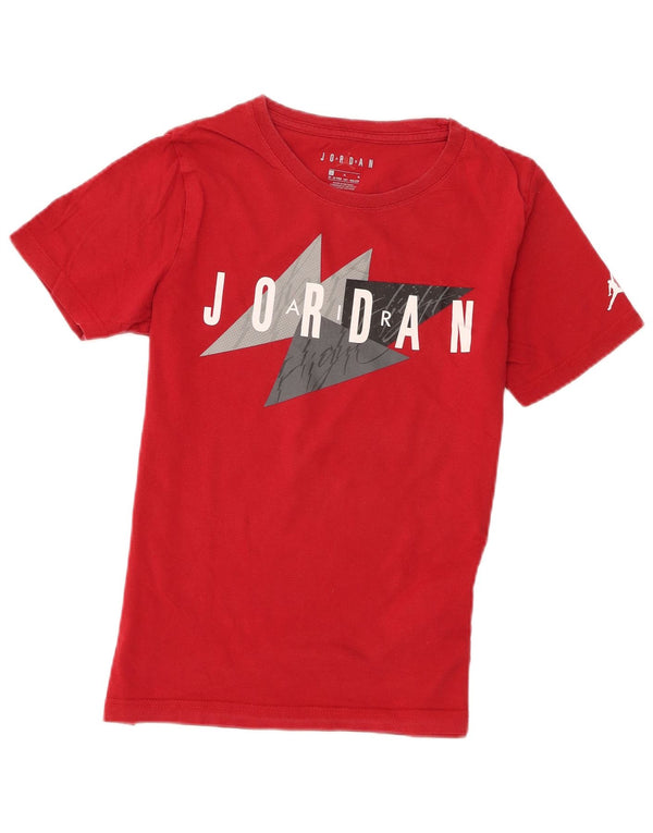Camiseta gráfica Jordan Boys Top 12-13 anos grande algodão vermelho