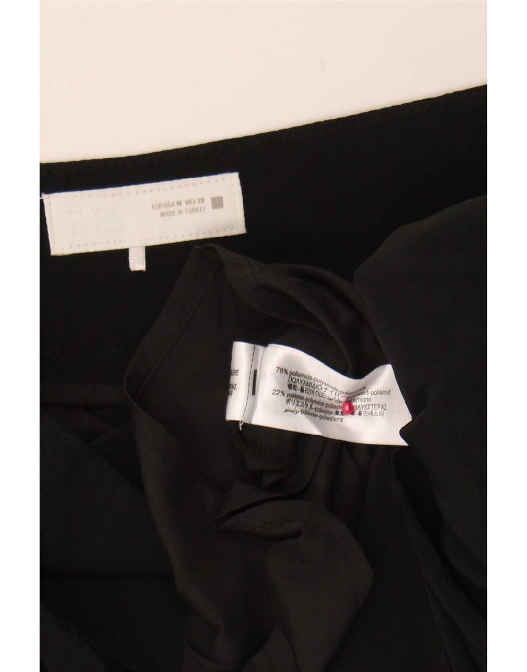 Zara Mini saia bolha feminina média W28 poliamida preta