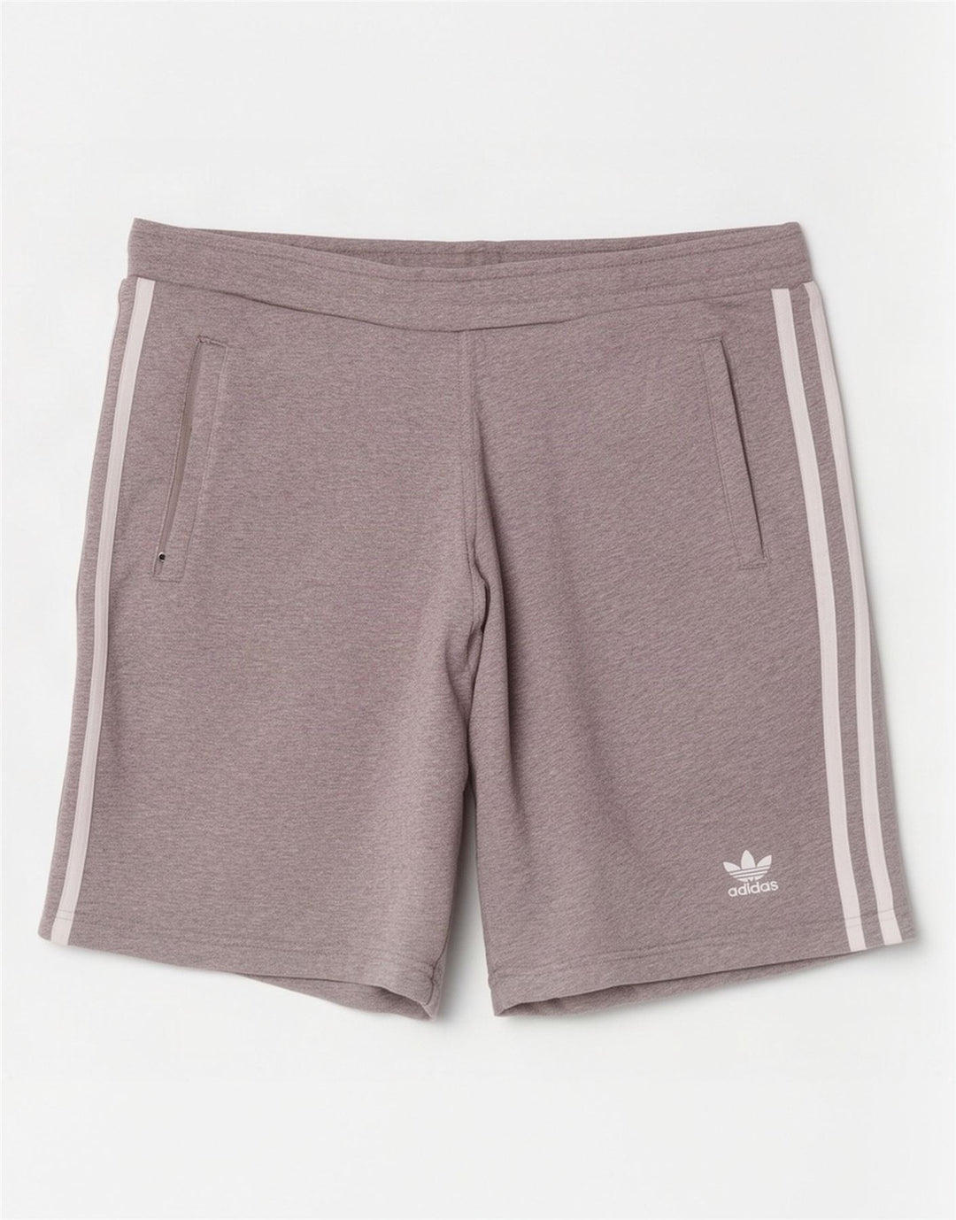 Shorts esportivos masculinos Adidas algodão cinza médio