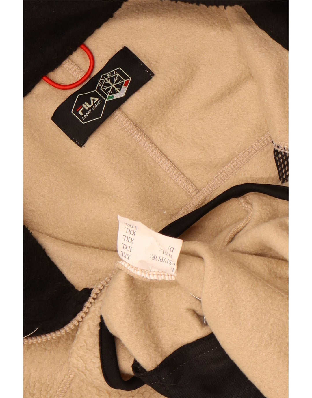 Jaqueta masculina Fila Fleece UK 44 2XL bege Colourblock