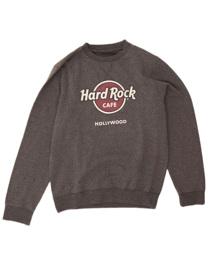 Hard Rock Cafe Masculino Hollywood Graphic Moletom Jumper Cinza Médio Salpicado