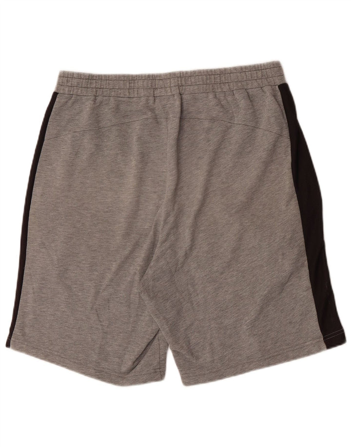 Shorts esportivos masculinos Puma grandes cinza colorblock algodão