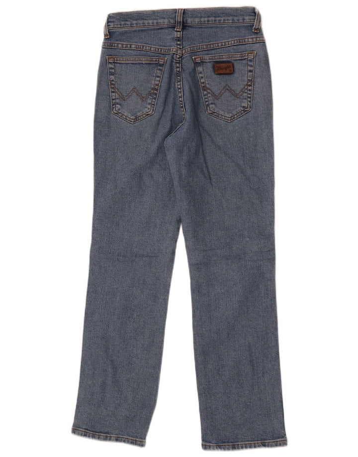 Jeans retos femininos Wrangler US 10 médio W28 L28 algodão azul