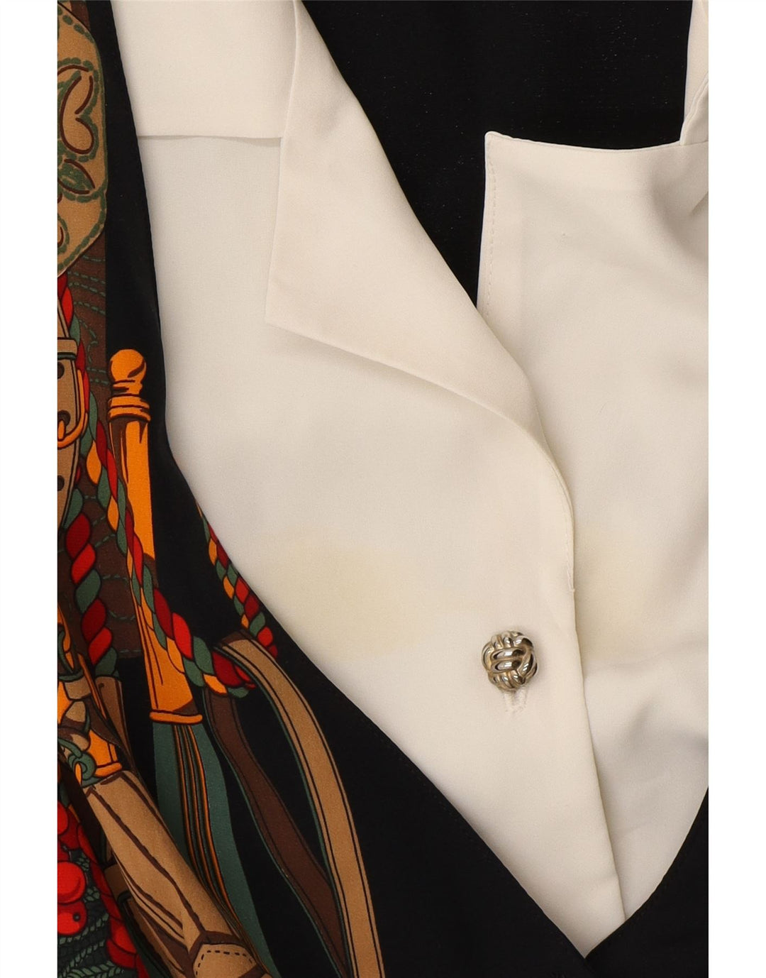 Blusa feminina YESSICA com estampa gráfica EU 42 grande bloco colorido preto