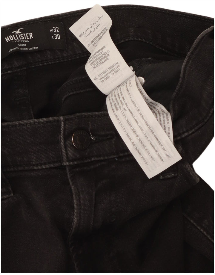 Hollister Mens Jeans Skinny W32 L30 Algodão Preto