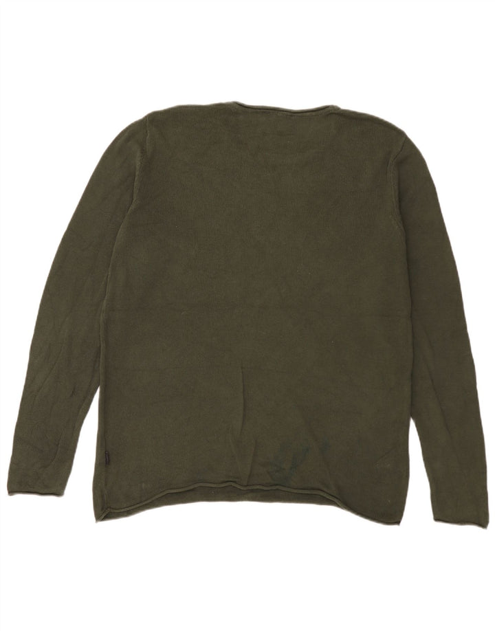 Suéter masculino Jack & Jones com gola redonda grande verde