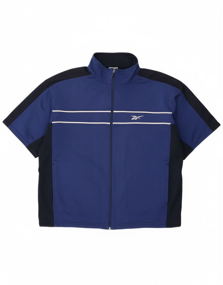 Reebok Mens Loose Fit Tracksuit Top Jacket Médio Azul Colourblock