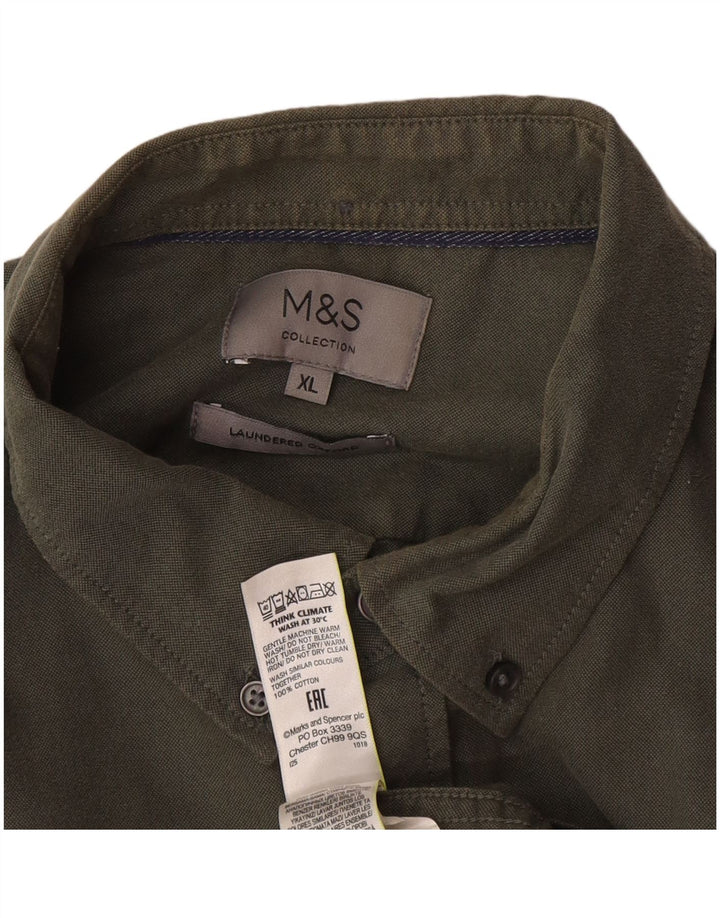 Camisa masculina Marks & Spencer XL algodão cáqui