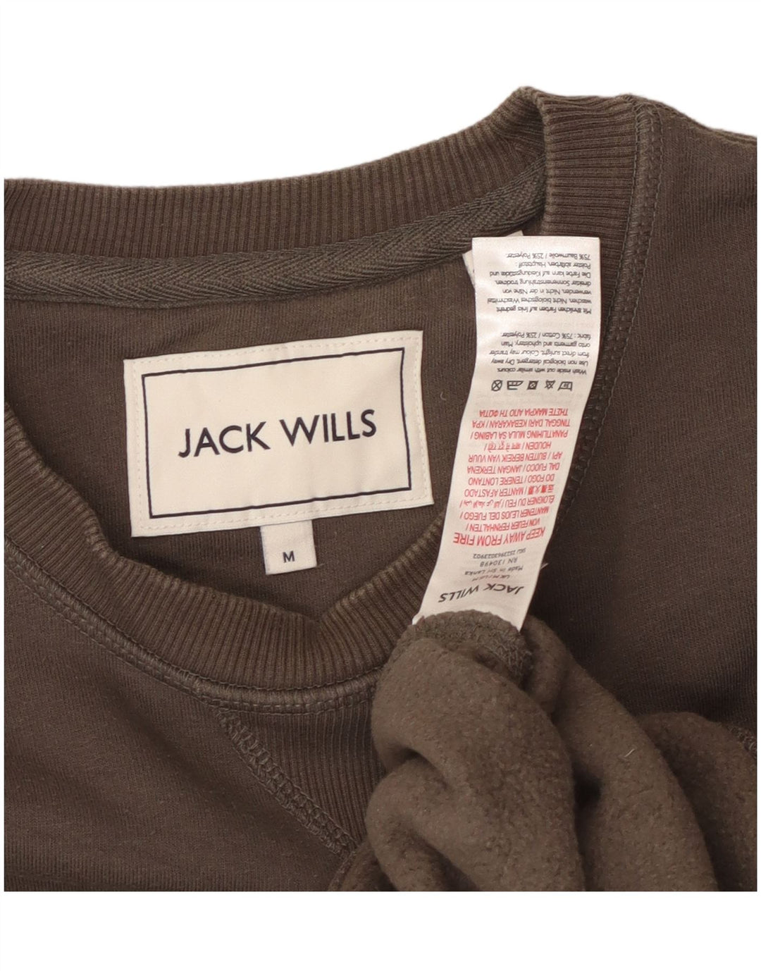 JACK WILLS moletom masculino jumper médio algodão marrom