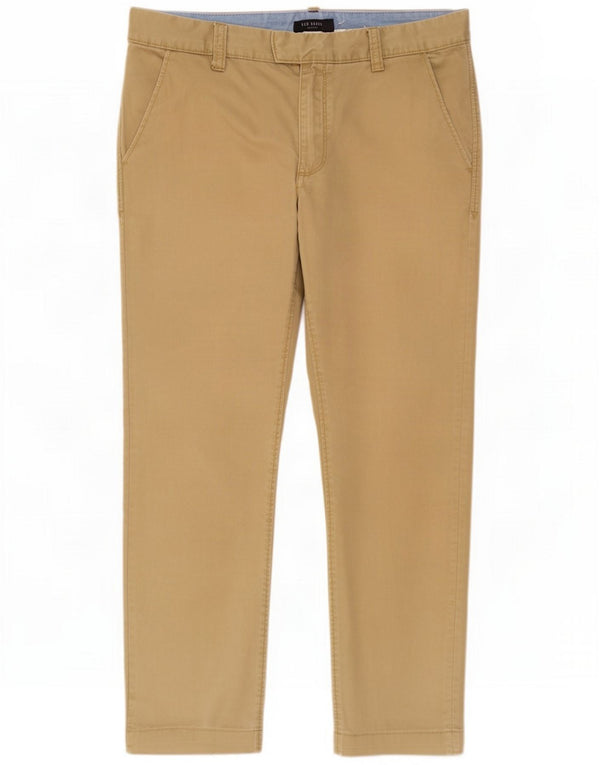 Ted Baker Mens Straight Chino Calças W32 L27 Cáqui