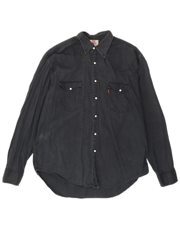 Camisa jeans masculina LEVI'S XL algodão preto