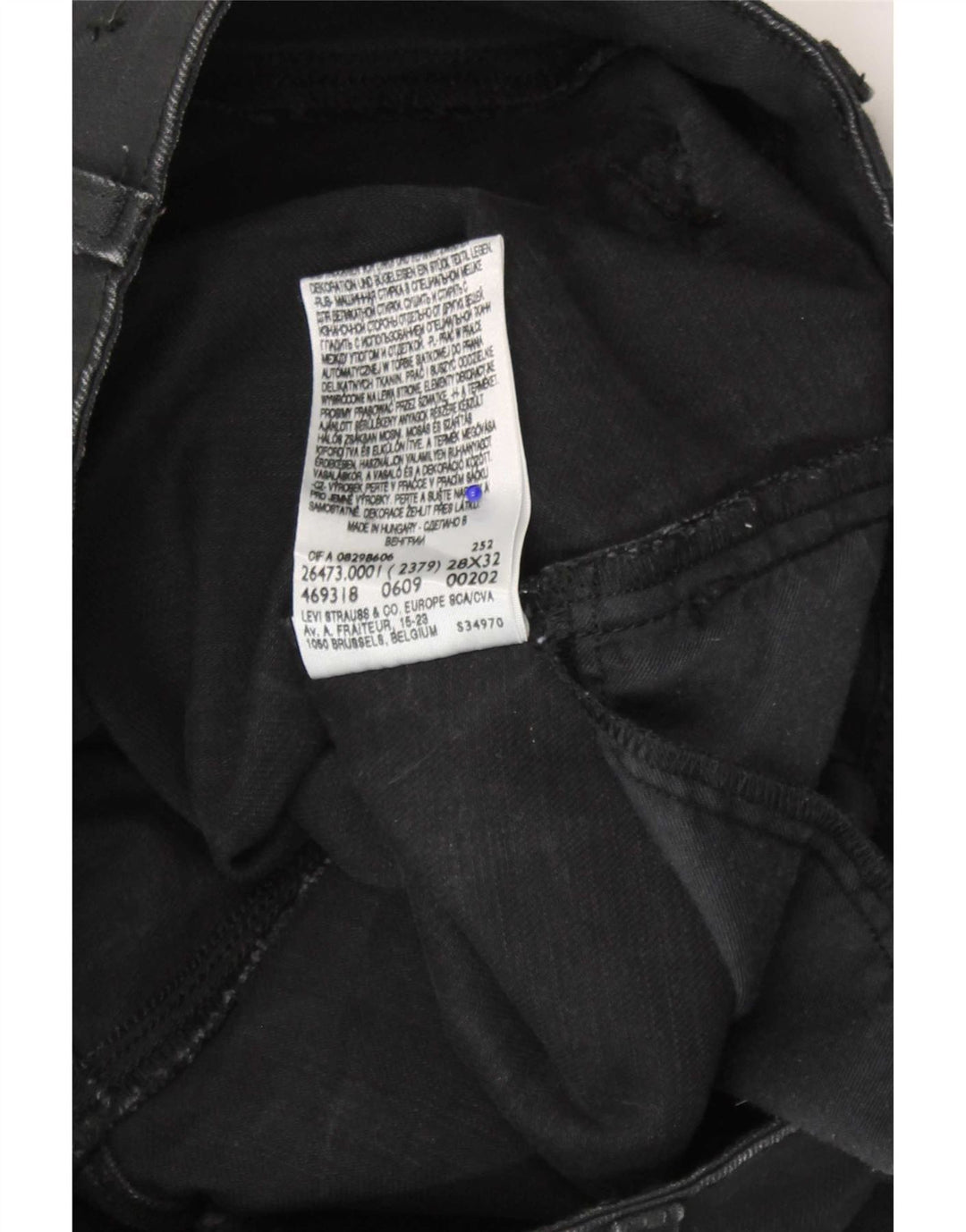 Jeans femininos Levi's Slim W28 L32 algodão preto