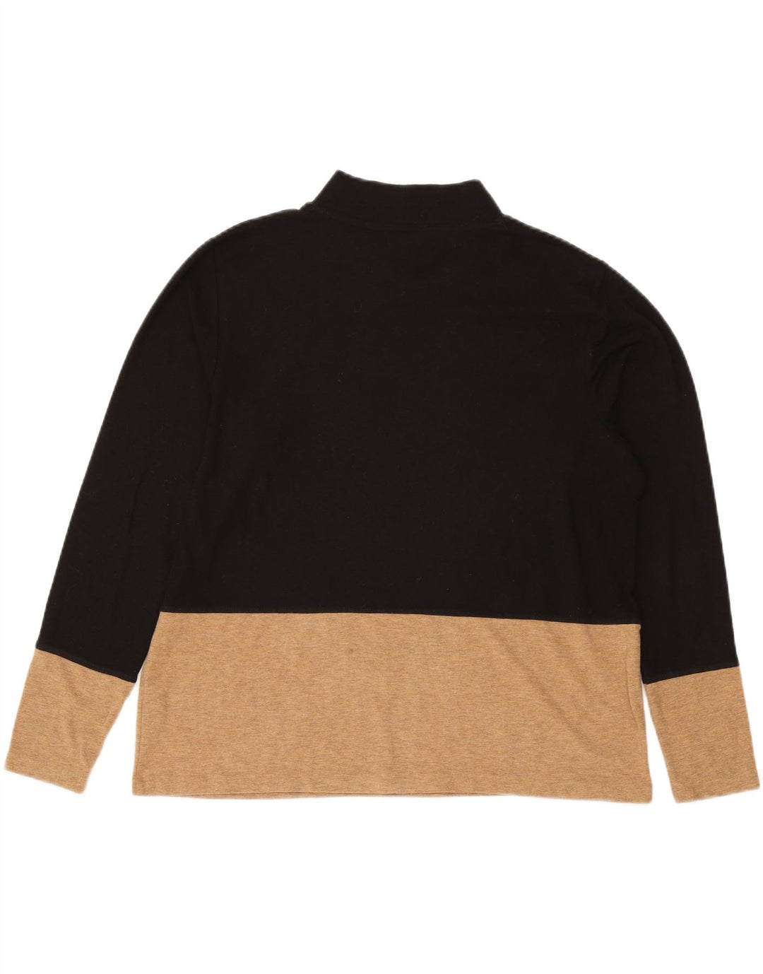 Blusa feminina MARKS & SPENCER UK 16 grande preto colorblock poliéster