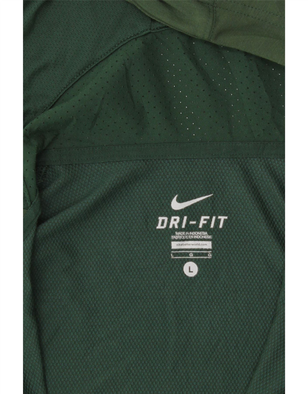 NIKE Womens Dri Fit Zip Hoodie Sweater UK 16 Large Green Rayon Vintage Nike and Second-Hand Nike from Messina Hembry 