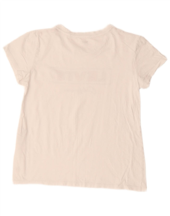 Camiseta feminina com estampa cropped LEVI'S UK 10 algodão branco pequeno