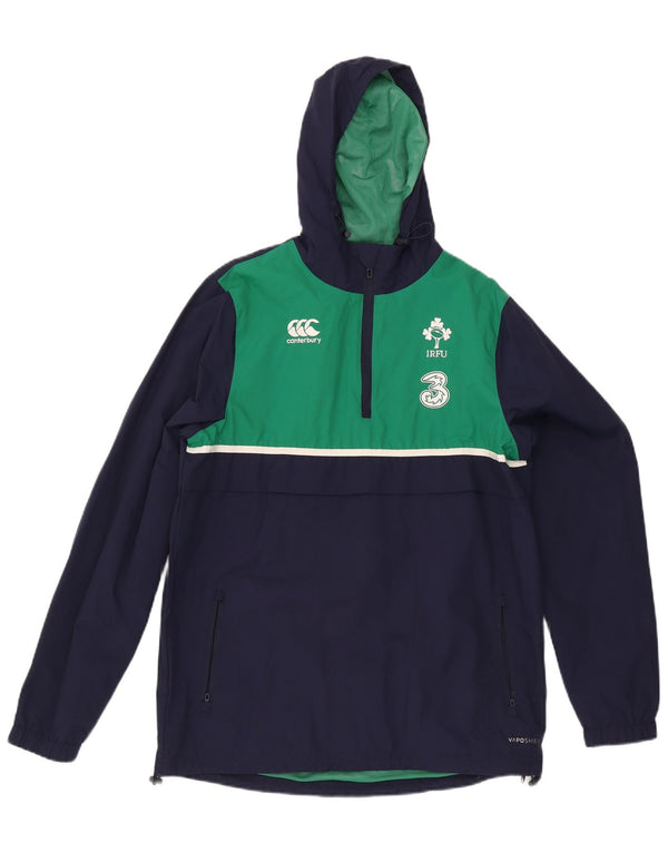 Jaqueta de chuva masculina Canterbury IRFU com capuz Reino Unido 38 bloco colorido azul marinho médio