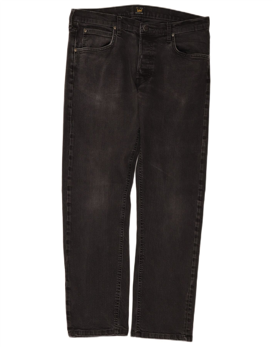 Lee Mens Daren Straight Jeans W33 L29 Algodão Preto