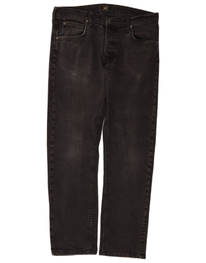 Lee Mens Daren Straight Jeans W33 L29 Algodão Preto