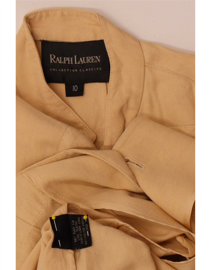 Jaqueta utilitária feminina Ralph Lauren US 10 grande linho bege
