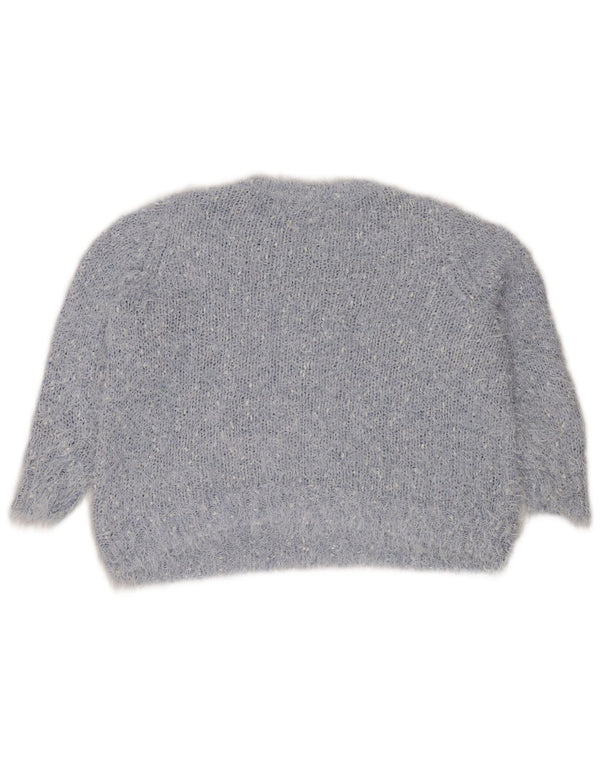 Suéter feminino Marks & Spencer com gola redonda UK 20 2XL azul poliéster
