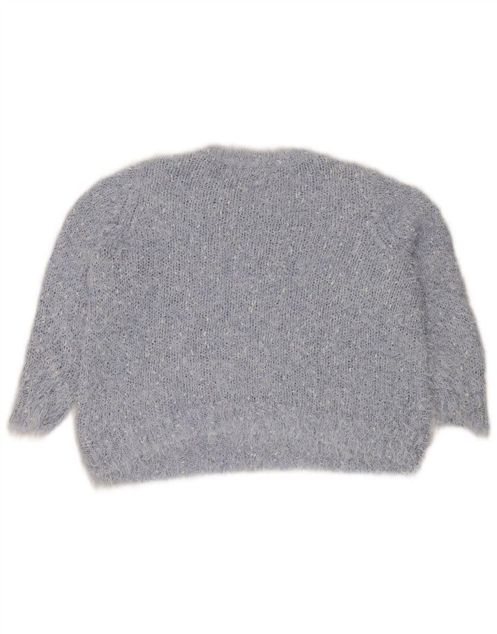 Suéter feminino Marks & Spencer com gola redonda UK 20 2XL azul poliéster