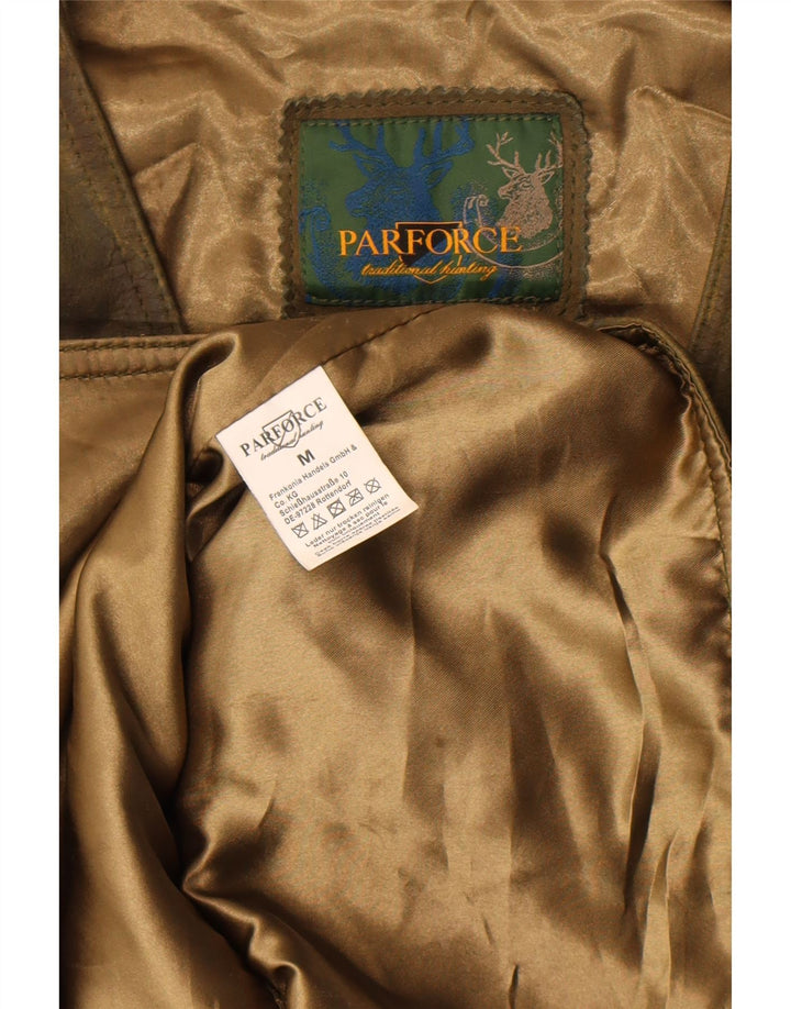 Colete de couro masculino Parforce médio couro cáqui