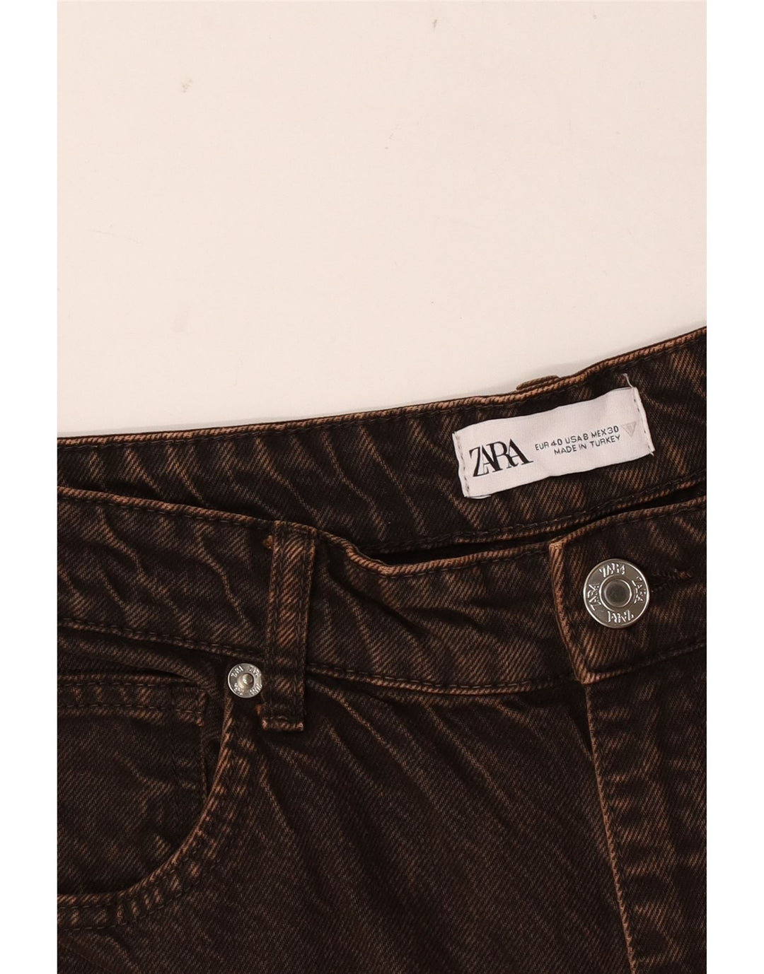 Calça jeans reta feminina Zara EU 40 médio W30 L33 marrom