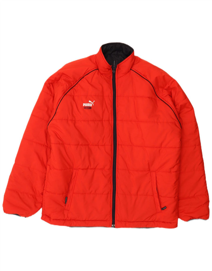 Jaqueta acolchoada reversível masculina Puma UK 44 2XL azul marinho Colourblock