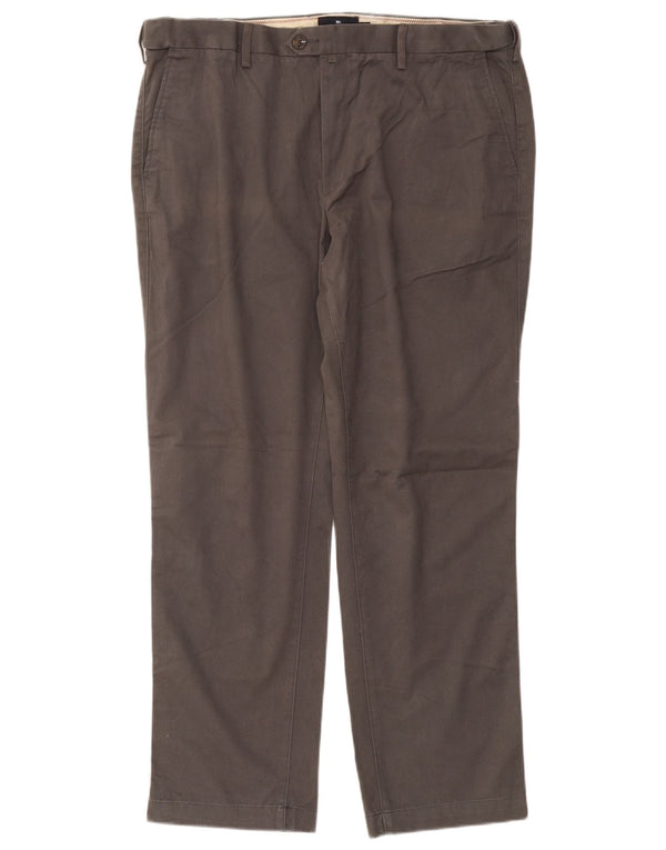 Calça chino reta masculina Marks & Spencer Blue Harbor W40 L31 cinza