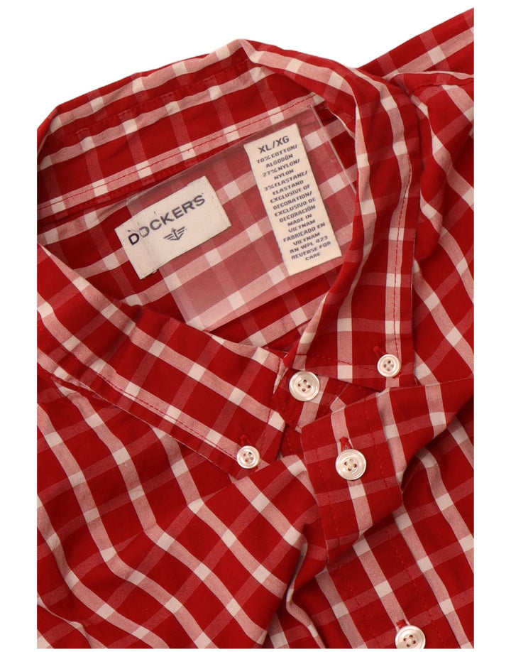 Camisa masculina Dockers XL vermelha xadrez algodão