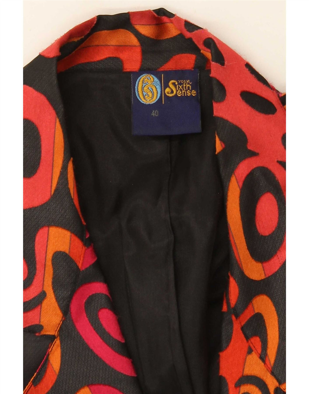 Jaqueta blazer feminina de 2 botões Your Sixth Sense EU 40 médio preto geométrico
