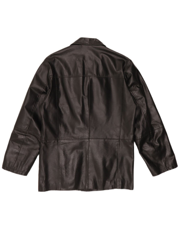 Jaqueta de couro masculina vintage UK 42 XL couro preto