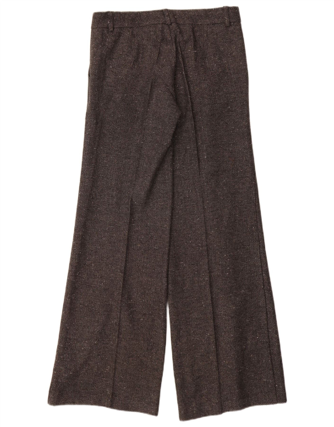 Calça casual feminina VINTAGE IT 40 pequena W28 L32 espinha de peixe cinza