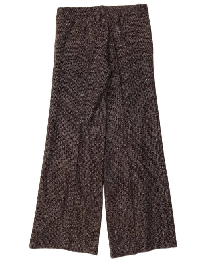 Calça casual feminina VINTAGE IT 40 pequena W28 L32 espinha de peixe cinza