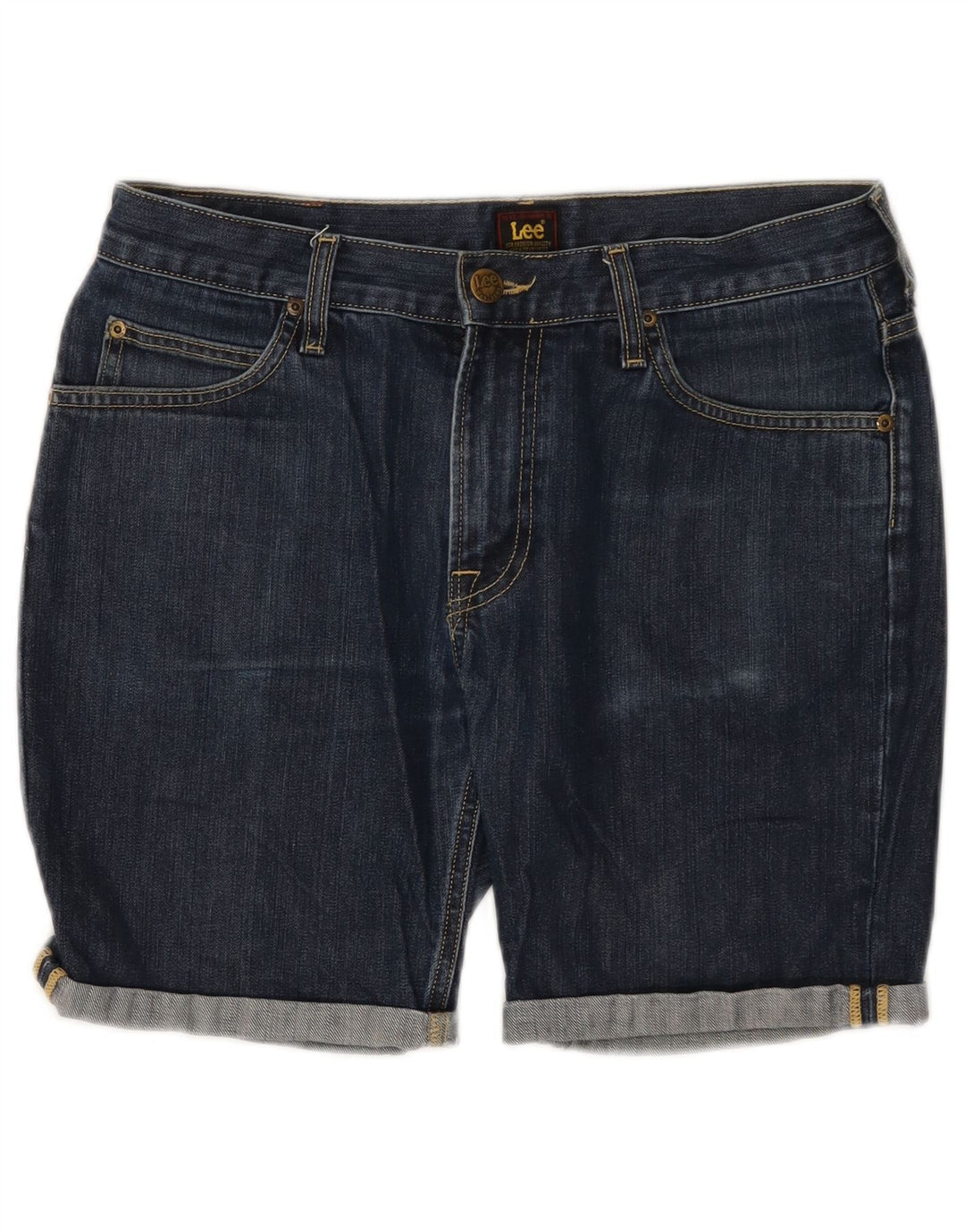 Lee Mens Rider Denim Shorts W31 Médio Algodão Azul Marinho