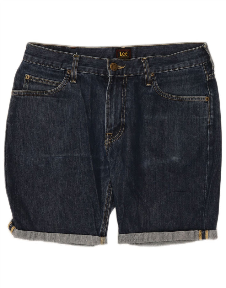 Lee Mens Rider Denim Shorts W31 Médio Algodão Azul Marinho