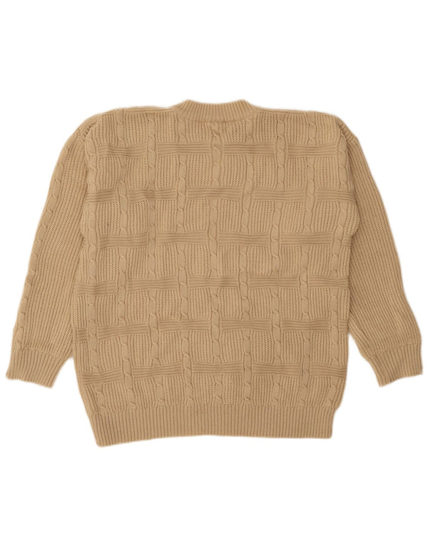 Vintage Mens Crew Neck Jumper Sweater IT 50 Medium Beige Acrylic