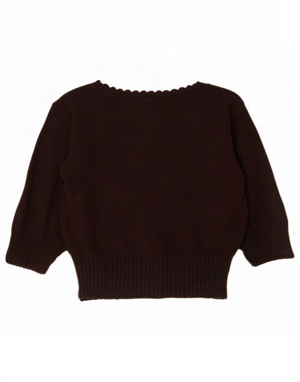 Bay Womens Manga Curta Bolero Jumper UK 8 Pequeno Acrílico Marrom
