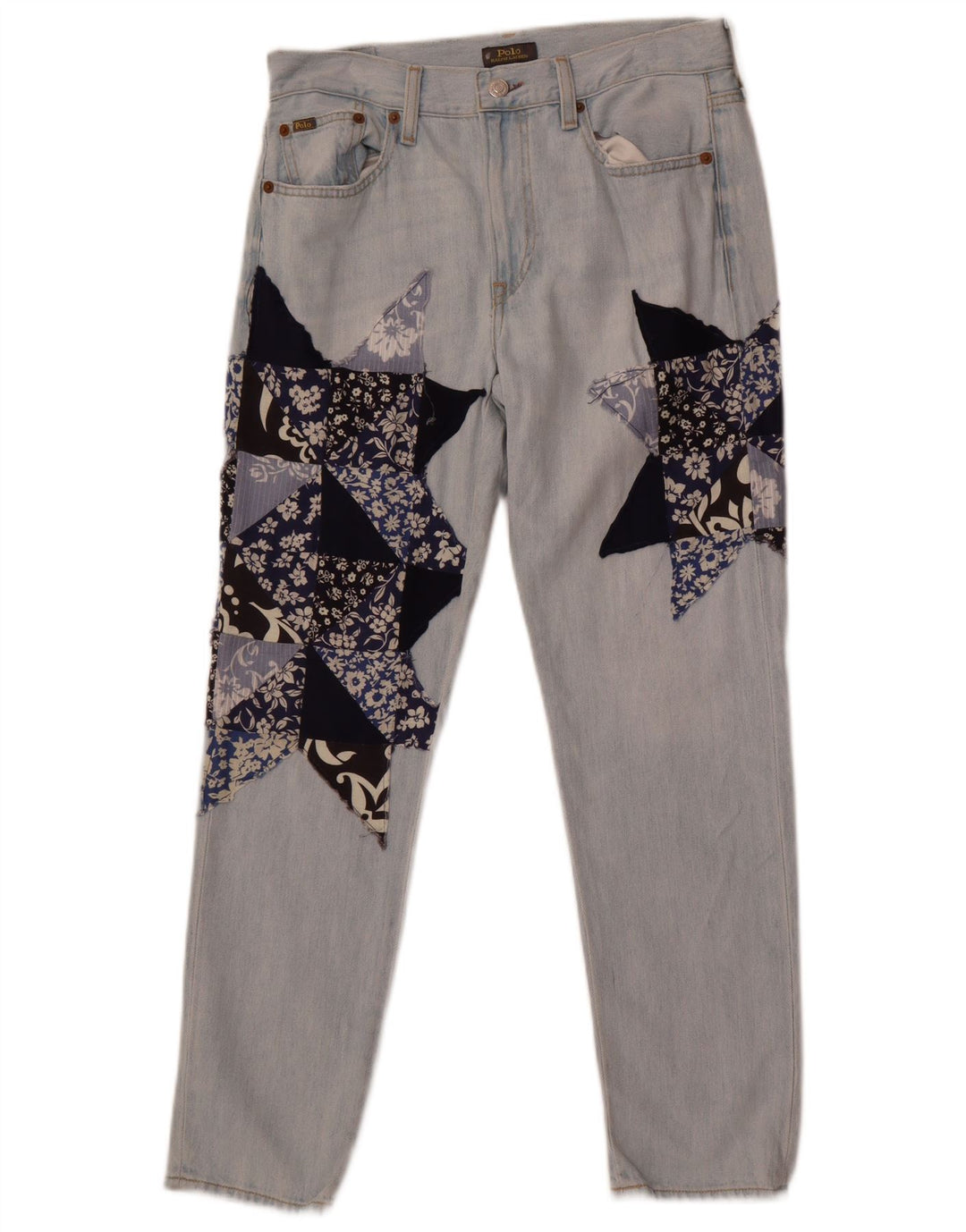 Polo Ralph Lauren Jeans Slim Feminino W26 L28 Azul Patchwork Algodão